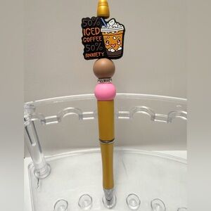 Beaded Coffee Themed Pen